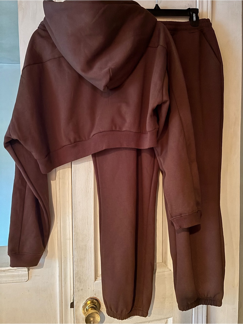 naked wardrobe Chocolate Brown Cropped Hoodie & Joggers Set - Picture 2 of 5